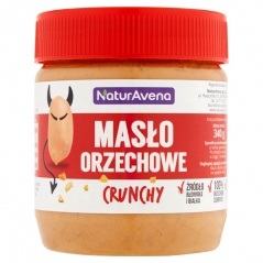 Masło orzechowe crunchy 100% bez soli i cukru 