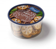 Herbatniki korzenne płatki śniegu z kremem czekoladowym 250g 