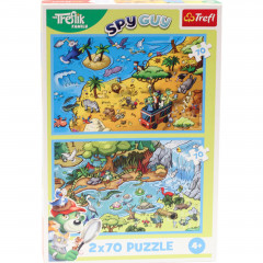 Puzzle Trefl 2x70 elementów Trefelki w krainie zwierząt 