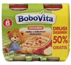 Deser bobovita jabłka z delikatnymi biszkoptami 2x190g 