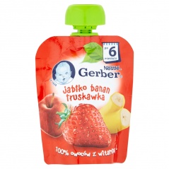 Gerber Deserek w tubce jabłko banan truskawka po 6 miesiącu 90 g