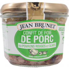 Pasztet jean brunet z watróbki z czerwonym pieprzem i oliwki 