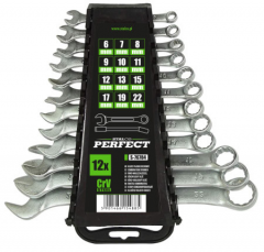 Klucze Stalco płasko-oczkowy 6-22mm 12elem 