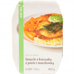 Sznycel z kurczaka z puree i marchewką eat me/400g 