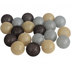 Cotton ball 20 szt. złoto - brązowe - srebne 