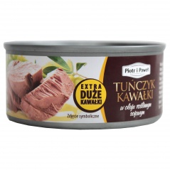 Piotr i paweł - tuńczyk kawałki w oleju roślinnym sojowym 