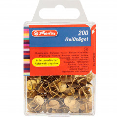 Pinezki metalowe Herlitz 200 sztuk w plastikowym opakowaniu