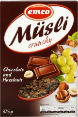 Musli crunchy czekoladowe z orzechami 