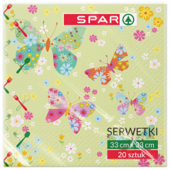 Serwetki Spar 33x33cm Motyle 20szt 