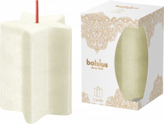 Świeca bolsius pieńkowa gwiazda 100/70 delikatny perłowy 