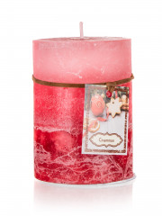 Świeca 3-kolorowa 6,8cm x 9,5cm cynamon 