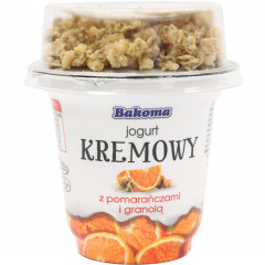 Jogurt bakoma kremowy pomarańcza z granolą 