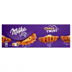 Ciastka Milka Choco Twist biszkoptowe z kawałkami czekolady mlecznej 