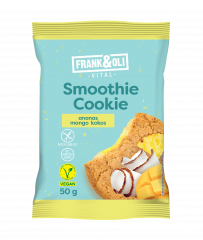 Frank & Oli Smoothie Cookie ciastko owsiane z nadzieniem z kokosa, ananasa i mango 50 g