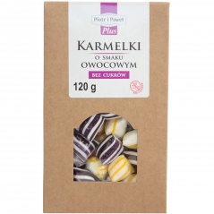 Karmelki bezcukrowe o smaku owocowym 