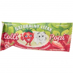 Naturalny lizak lolli popi o smaku truskawkowym 