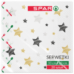 Serwetki Spar 33x33cm gwiazdki 