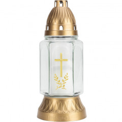 Znicz Bispol 3005 gold 30h 25cm biały 