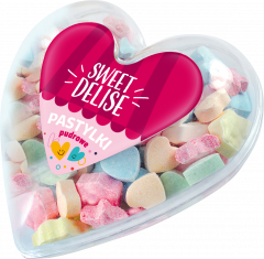 Cukierki Sweet Delise pastylki pudrowe serce 80g 