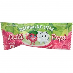 Naturalny lizak lolli popi o smaku malinowym 