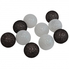 Cotton ball bordo - białe 10 szt. 