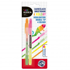 Zakreślacze Kidea dwustronne 4 kolory 