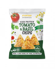 Chipsy Popcrop bezglutenowe wysokoproteinowe smak pomidora i bazylii 