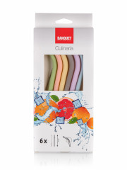 Słomki banquet culinaria silikonowe ze szczotką 6szt 