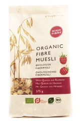 Musli złociste chrupkie z owocami malin 