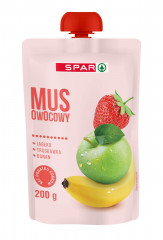 Mus Spar owocowy jabłko-truskawka-banan 