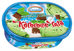 Koral lody o smaku miętowym z czekoladą kolorowe lato 1l