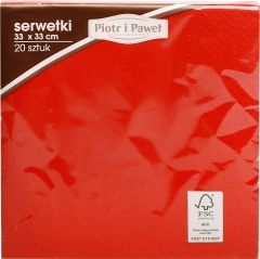 Serwetki 3w 33x33cm czerwone Piotr i Paweł 20szt 