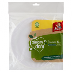 Talerze papierowe zielony dom 