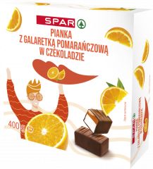 Pianki Spar z galaretką smak pomarańczowy w czekoladzie 