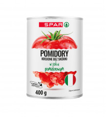 Pomidory Spar krojone bez skórki w sosie własnym 