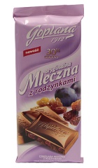 Czekolada Goplana Mleczna z rodzynkami 
