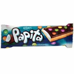 Wafelek papita z kremem kokosowym i drażami 