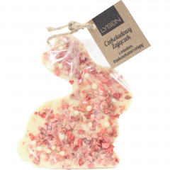 Czekolada Łysoń biała zajączek z miodem i truskawkami 85g 