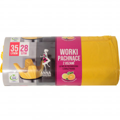 Anna Zaradna Worki na śmieci z uszami - zapach CYTRUSÓW 35L 28szt