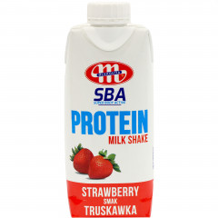 Mlekovita Napój proteinowy o smaku truskawkowym UHT 350g