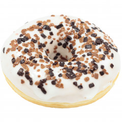 Donut z białą wanilią i posypką 