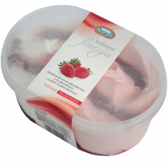 Lody lodowa finezja śmietan. trusk. z trusk. i sosem truskawkowym 