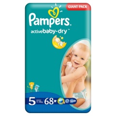 Pieluszki Pampers Active Baby Rozmiar 5, 68 sztuk, 11-25kg 