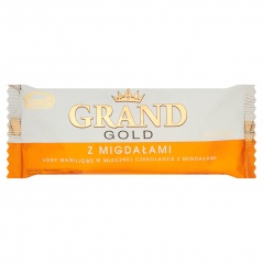 Lody grand gold waniliowe w mlecznej czekoladzie z migadałami 
