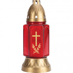 Znicz Bispol 3005 gold 30h 25cm czerwony 