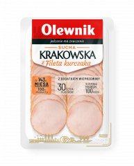 Sucha krakowska z filetem kurczaka z dodatkiem wieprzowiny plastry 80 g Olewnik