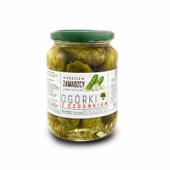 Ogórki Bracia Zawadzcy konserwowe z czosnkiem słoik 