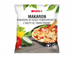 Danie Spar makaron kokardki w sos pomidor z bazylią i warzywami 