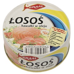 Łosoś kawałki w oleju 