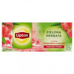 Lipton herbata zielona o smaku maliny i truskawki 25tb 35g